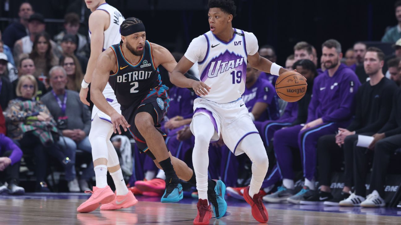 Jazz's Ace Bailey exits win vs. Pistons with left hip strain