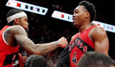 Scottie Barnes ties Raptors record with 25 rebounds as part of triple-double