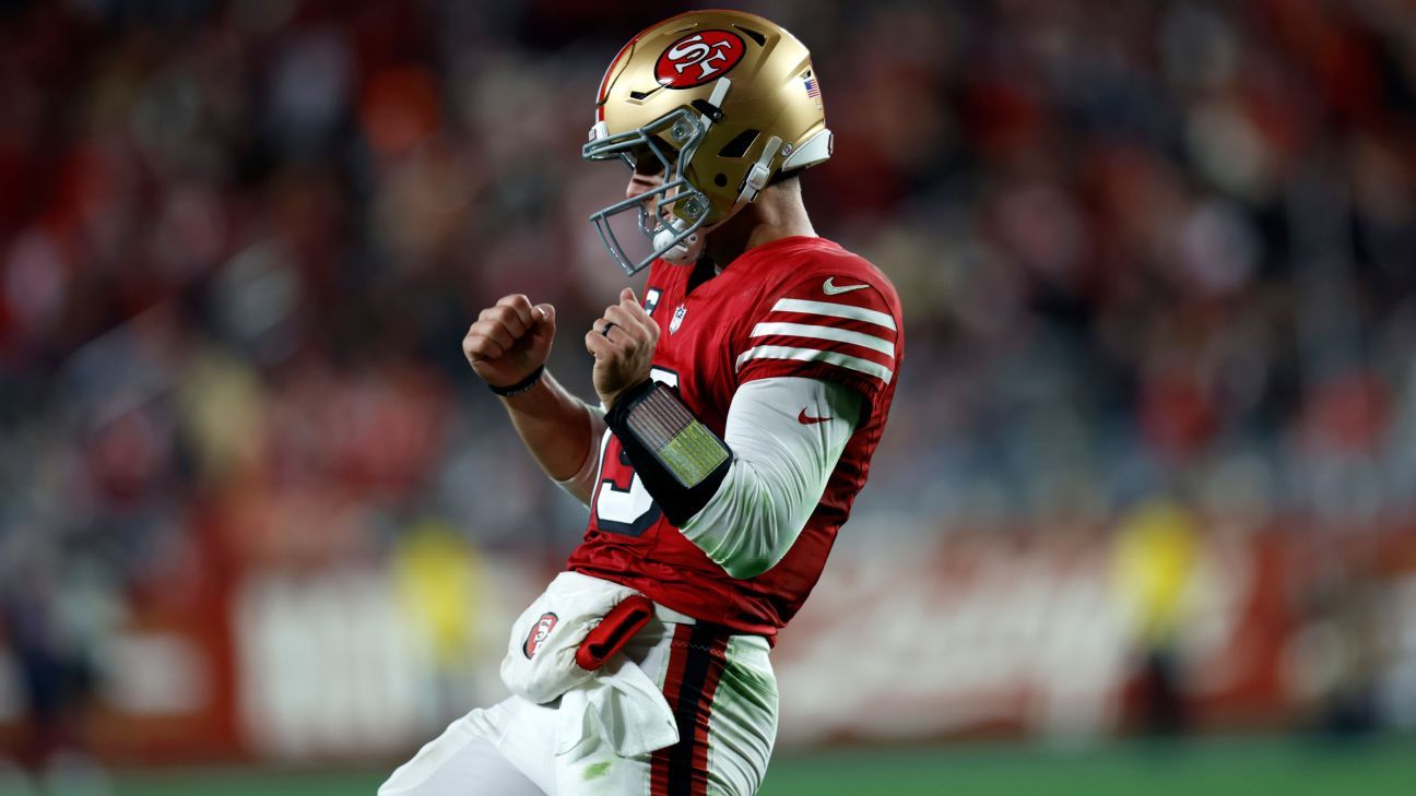 Brock Purdy's big night sets up 49ers-Seahawks showdown for NFC's top seed