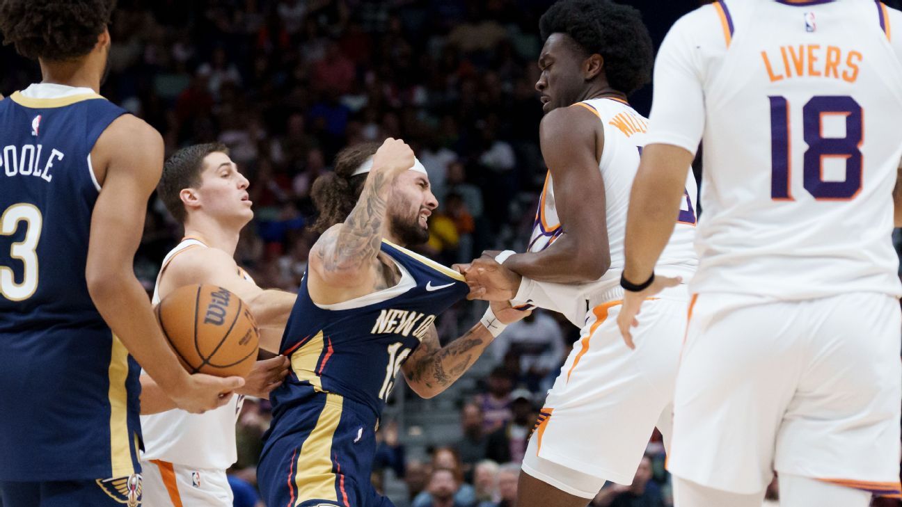 NBA suspends Pelicans' Jose Alvarado, Suns' Mark Williams for fight