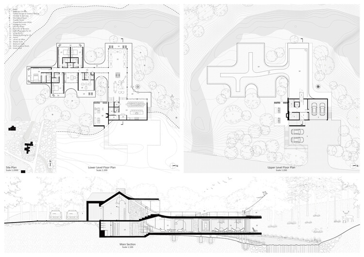 Howard Waterfall Retreat Competition: Buildner’s Winners Explore Multigenerational Living and Topography - Image 8 of 41