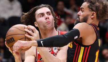 Josh Giddey stats, Chicago Bulls vs Atlanta Hawks, video, highlights, Dyson Daniels injury