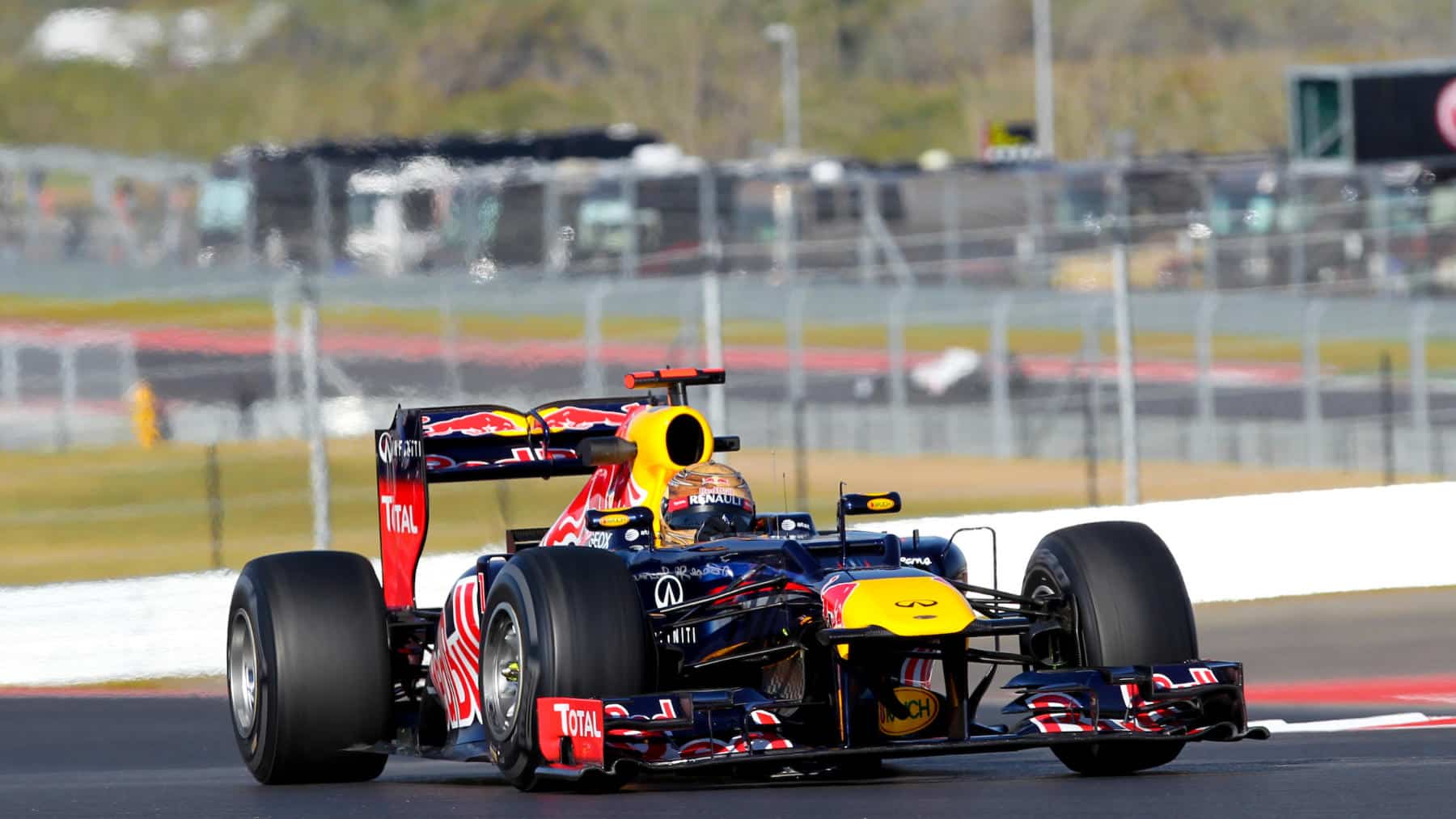 Sebastian Vettel (Red Bull-Renault) during practice before the 2012 United States Grand Prix
