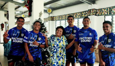 Fiji rugby star Bill Kikau spreads smiles with festive toy drive