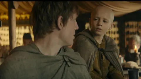 HBO/Sky Atlantic Ser Duncan and Egg speaking in a tavern in the latest Game of Thrones spin-off