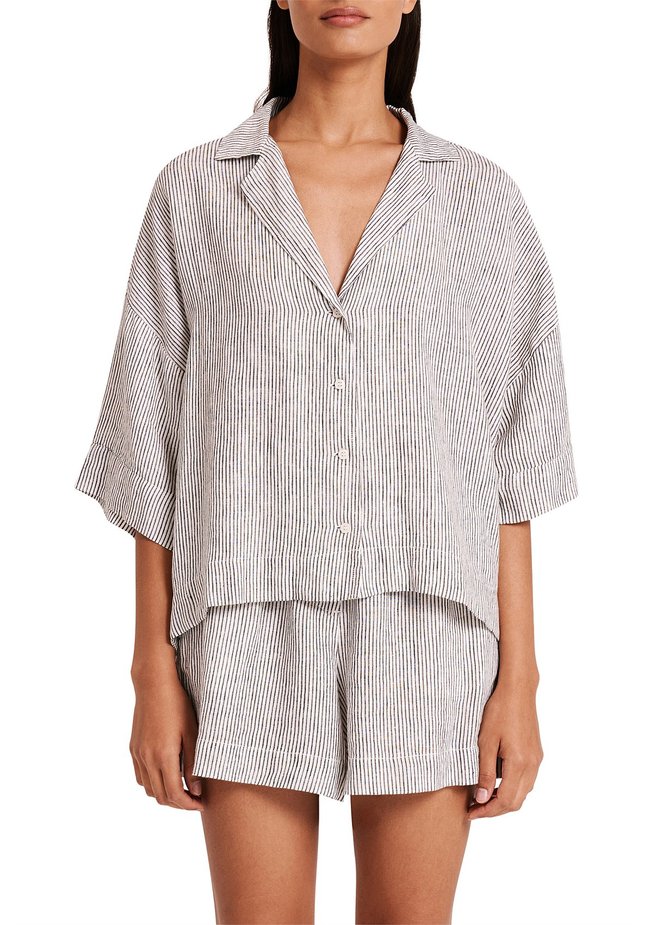 Nude Lucy Lounge Stripe Linen Shirt, was $100 now $59