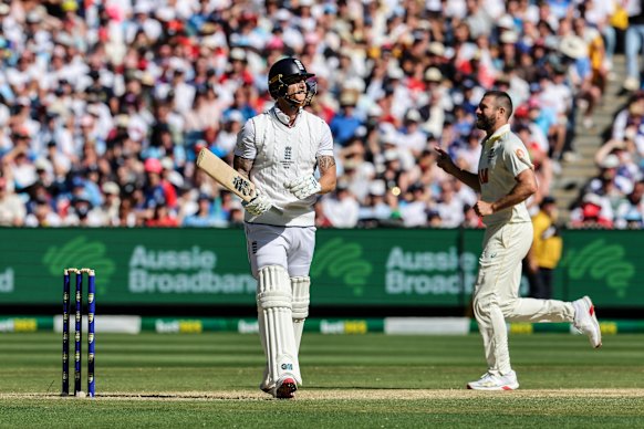 England skipper Ben Stokes becomes the 18th wicket to fall at the MCG on day one of the Boxing Day Test.