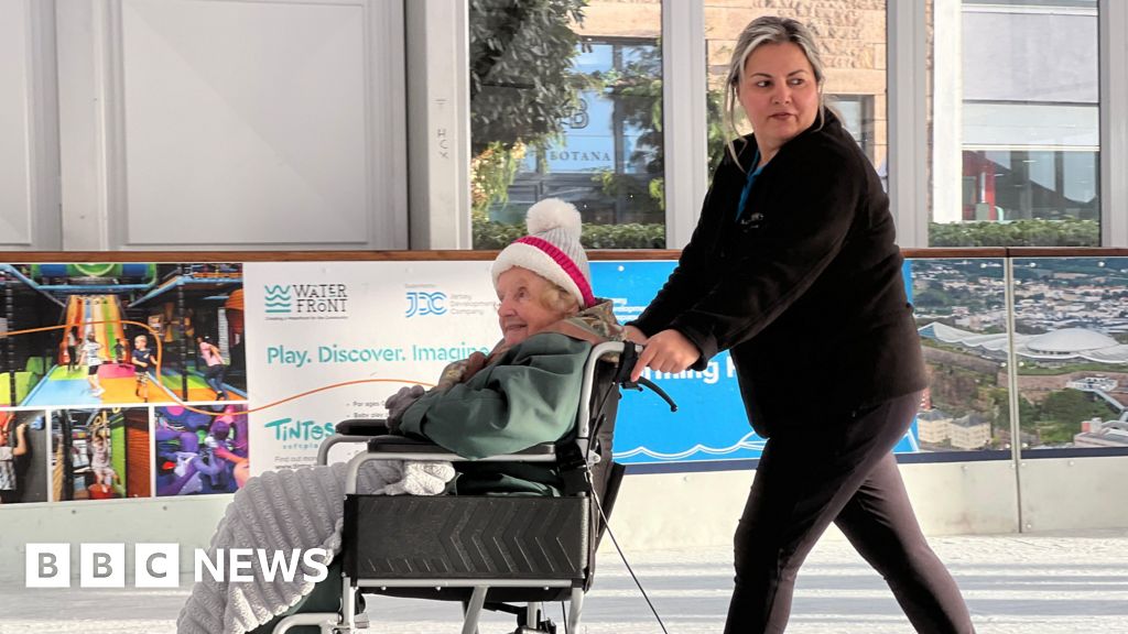 Jersey care home residents take to ice rink
