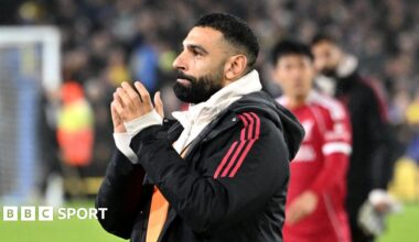 Mohamed Salah applauds Liverpool supporters after draw at Leeds