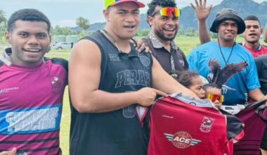 Devo Babas members with their new Comox Valley Kickers jerseys. (Nicole Pasquinio/submitted)