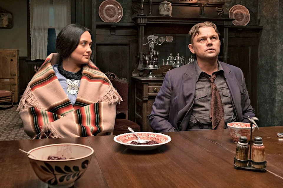 Melinda Sue Gordon/Apple Lily Gladstone and Leonardo DiCaprio in 'Killers of the Flower Moon,' the most recent DiCaprio and Scorsese collab