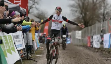 Tadej Pogačar raced cyclocross in Slovenian in 2021 and 2022