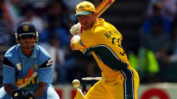 Damien Martyn of Australia in action during the World Cup final.