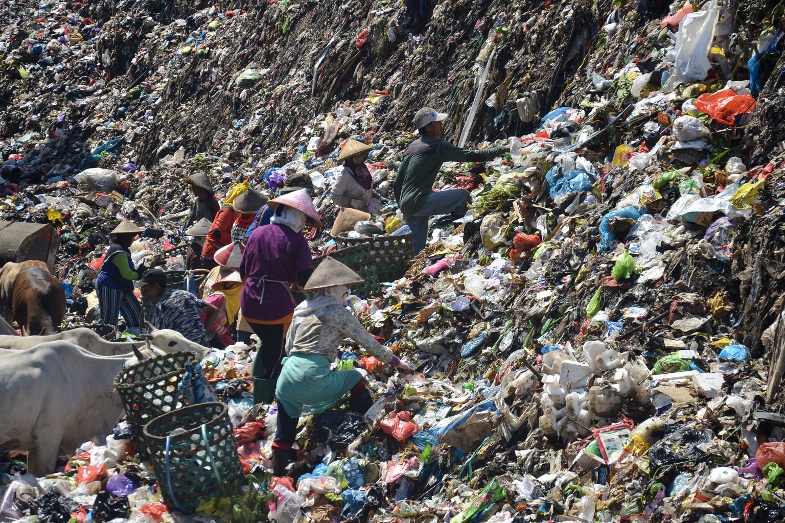 A landfill in Indonesia. Landfills emit large amounts of methane, a powerful greenhouse gas. But methane is not emitted by RDF burning, say proponents.