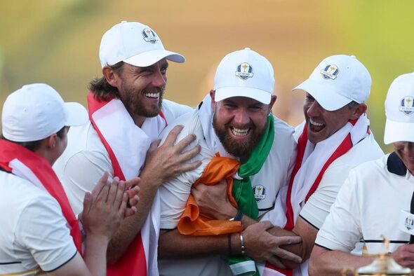 Team Europe celebrating their 2025 Ryder Cup win
