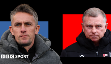 Ipswich Town boss Kieran McKenna and Stoke's Mark Robins