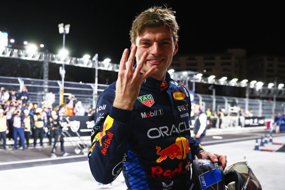 Max Verstappen after winning his fourth straight drivers’ title in 2024.