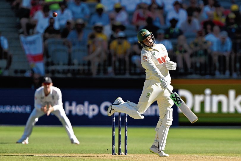 Usman Khawaja found the going tough in Perth.