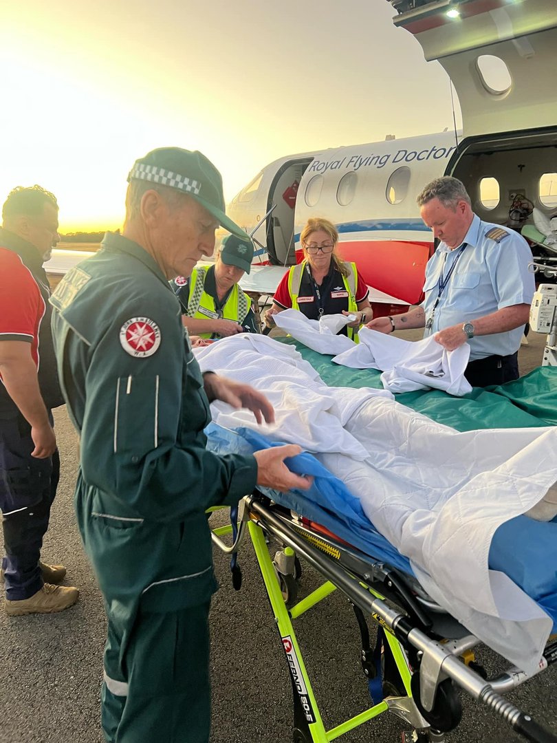 10-year-old Gus McPherson was flown to Perth Children's Hospital by the Royal Flying Doctors Service following a freak motorbike crash last December. Picture: Unknown