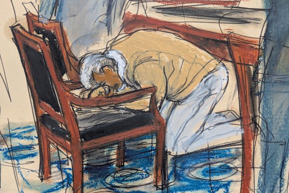 A July courtroom sketch shows Combs reacting to being convicted of prostitution-related offences. He was also acquitted of sex trafficking and racketeering charges.