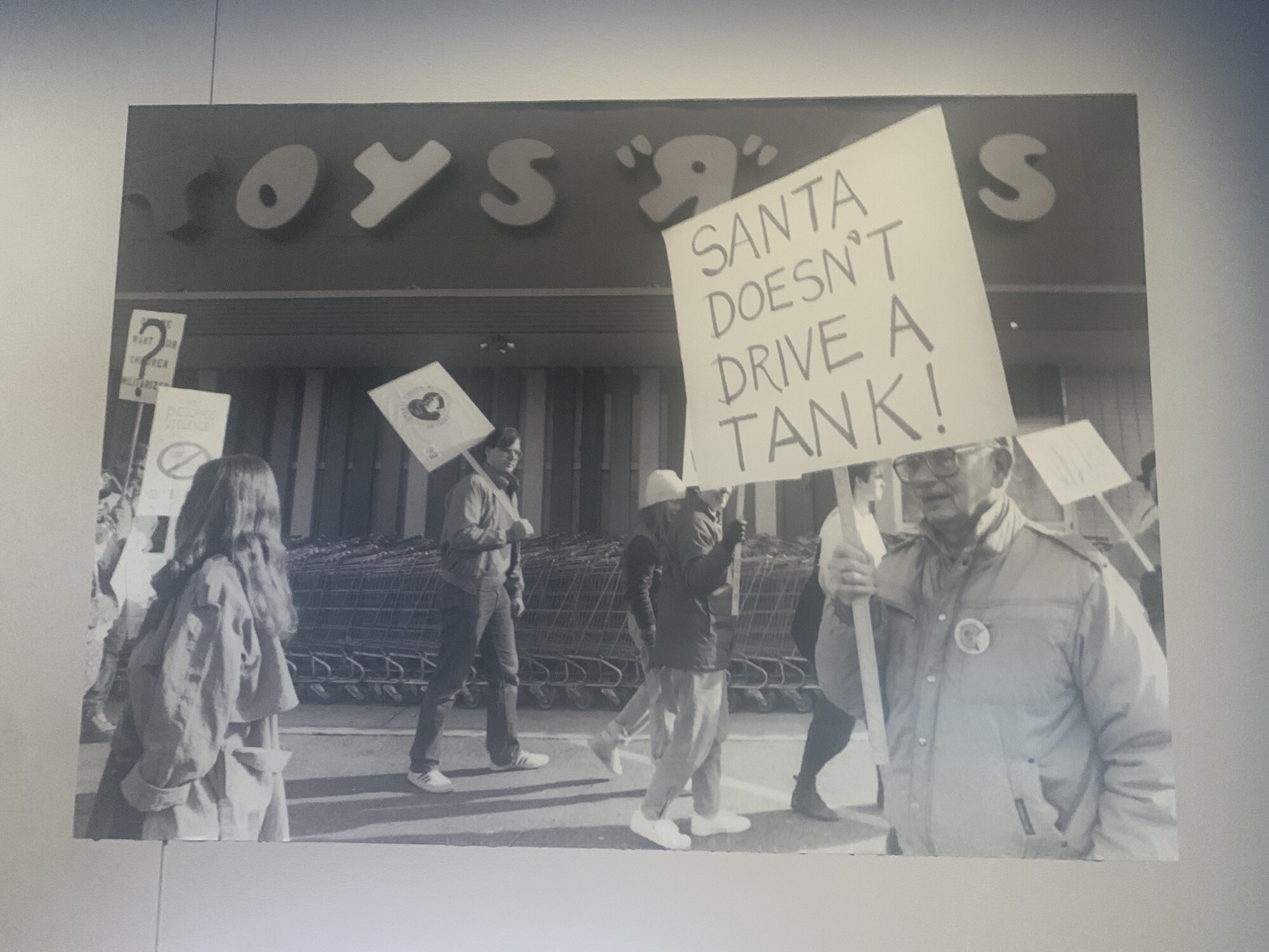 <p>WAND (Women’s Action for New Directions) protesting in Detroit, MI, 1993.<em> Game Worlds</em>, ACMI, Melbourne, installation view. Photo: author</p>