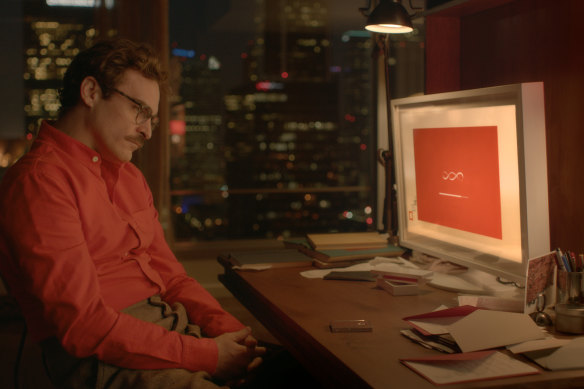 Joaquin Phoenix falls in love with his AI assistant in the 2013 romantic drama entitled Her.