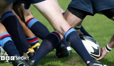 A generic picture of a ruck during a rugby match