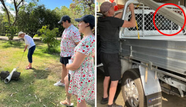 Aussie family's surprise discovery during backyard golf tournament: 'We freaked out'