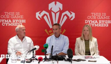 WRU chair Richard Collier-Keywood, director of rugby and head of elite performance Dave Reddin and chief executive Abi Tierney outlined a new strategy in October