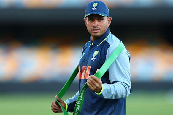 Despite his work with stretching bands at training on Tuesday, Usman Khawaja’s back injury did not recover in time for him to play in the second Ashes Test.