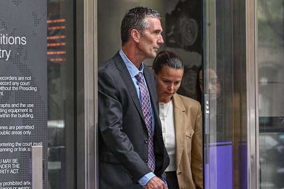 Stephen and Jo Silvagni leave court after the verdict.