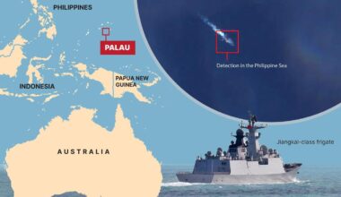 Australian P-8 aircraft tracks four Chinese warships north of Palau