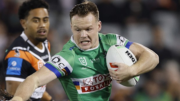 Ethan Strange in action for the Raiders during his breakout 2025 season.