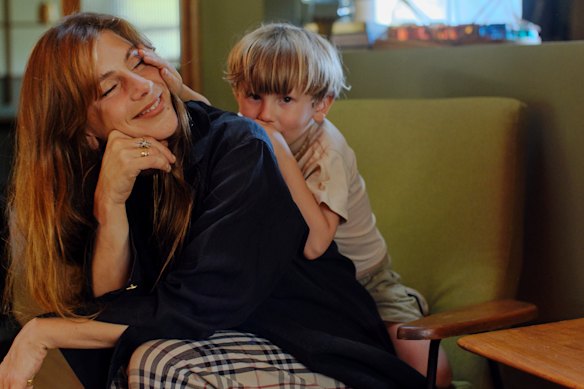 Claire Perini with her five-year-old son, Otis.