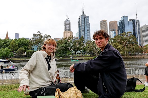 Eliza Chinn and George White, both from the UK, are looking forward to the fireworks tonight.