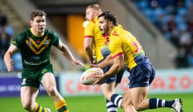 Calum Gahan in action for Scotland against Australia at the delayed 2021 Rugby League World Cup