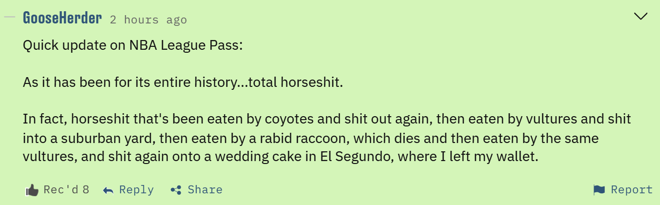 GooseHerder with the timely reminder that Adam Silver does not care about us.