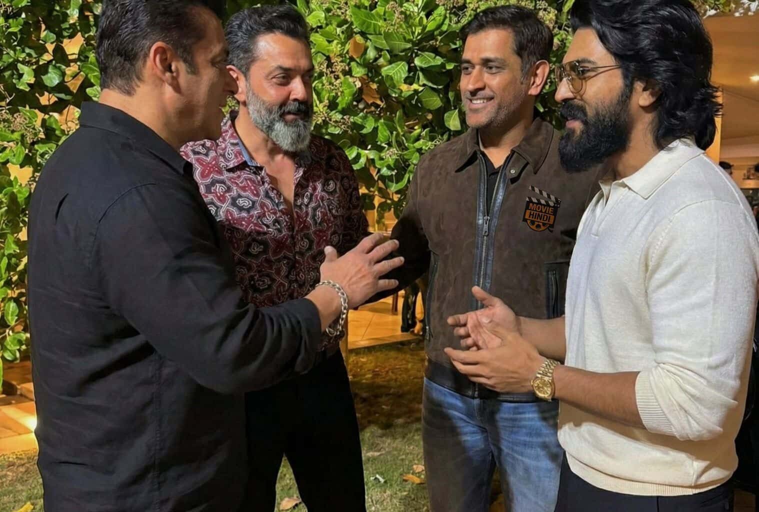 Ram Charan Meets Dhoni and Salman Khan at Salman Birthday Bash