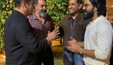 Ram Charan Meets Dhoni and Salman Khan at Salman Birthday Bash