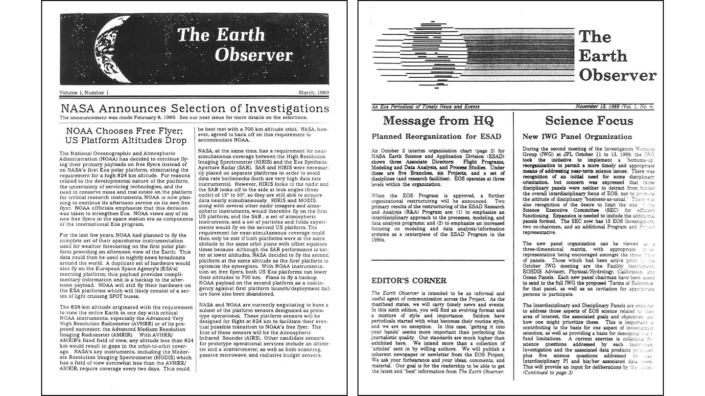 Earth Observer Covers 1-2