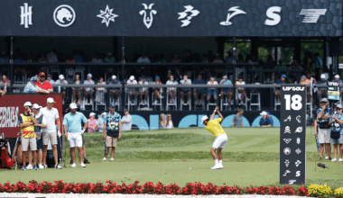 Abraham Ancer hits a tee shot during a LIV Golf League event in 2025