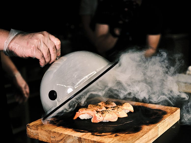 Smoked miso salmon sushi at Sushi by Sea in Ridgefield