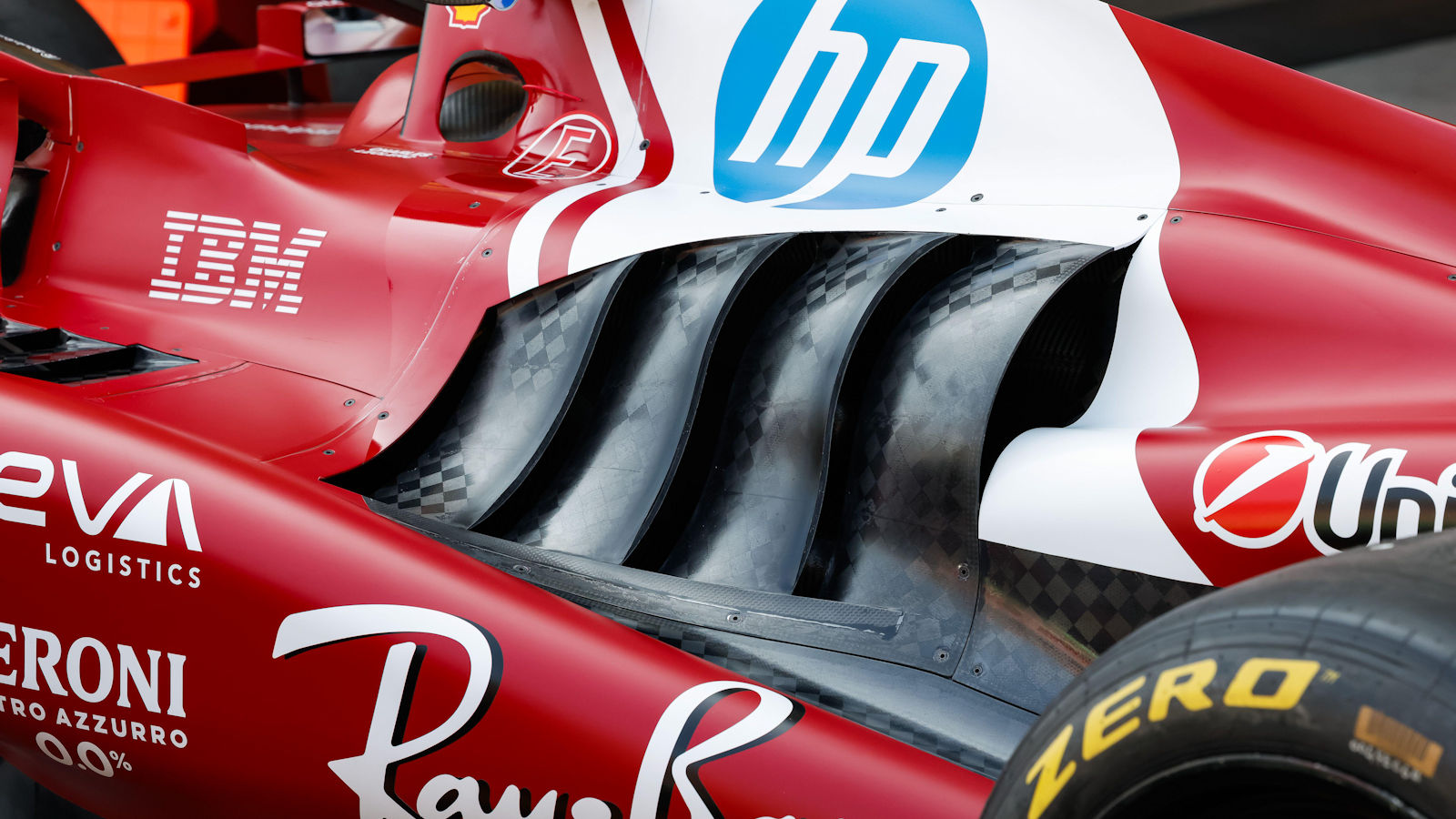 Ferrari SF-25 engine cover cooling louvres