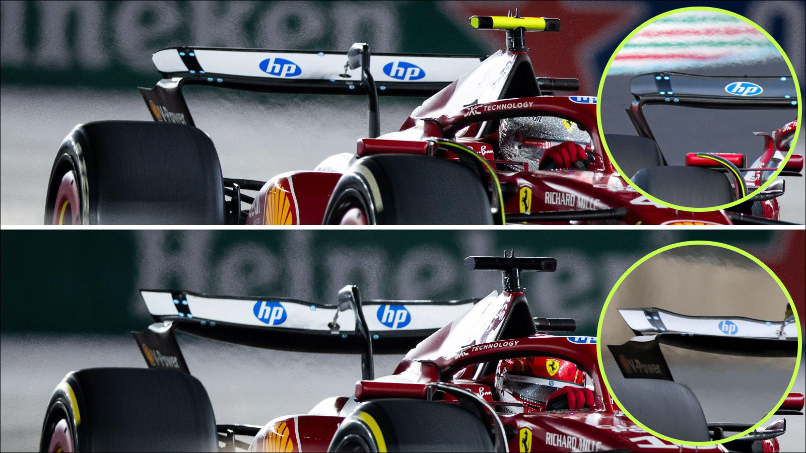 Ferrari SF-25 rear wing comparison 2
