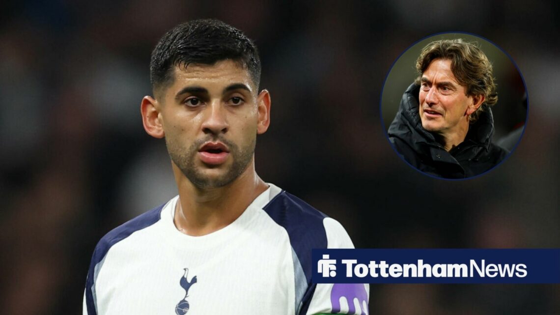 Thomas Frank next to Cristian Romero