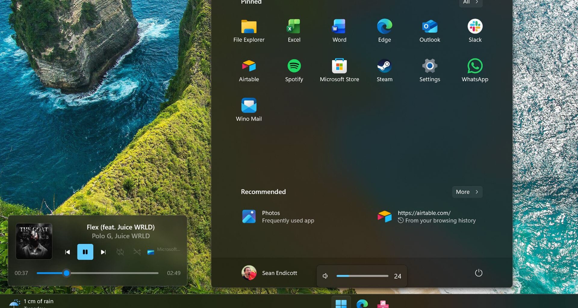FluentFlyout on Windows 11