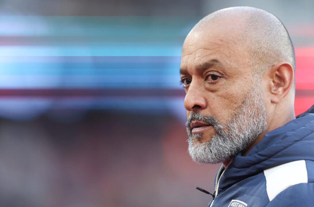 West Ham boss Nuno Espirito Santo watches on during the win over Burnley