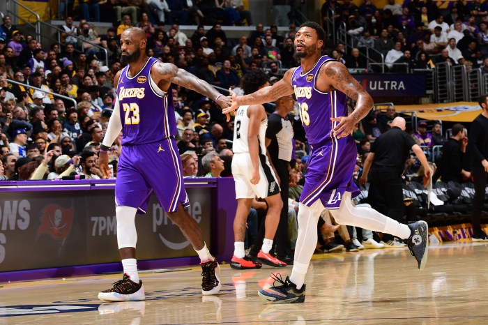 Marcus Smart and LeBron James