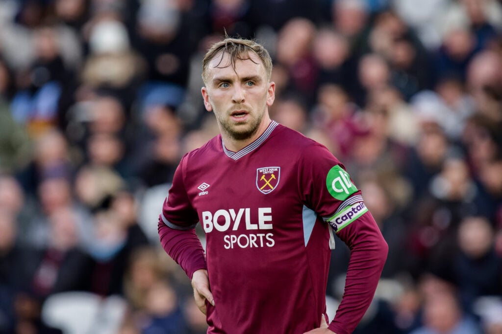 Jarrod Bowen looks dejected as West Ham lose to Aston Villa in the Premier League