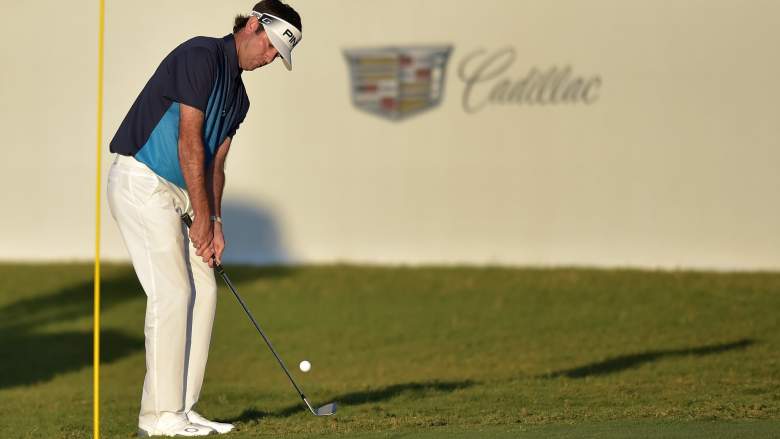 Bubba Watson chipping at Cadillac Championship